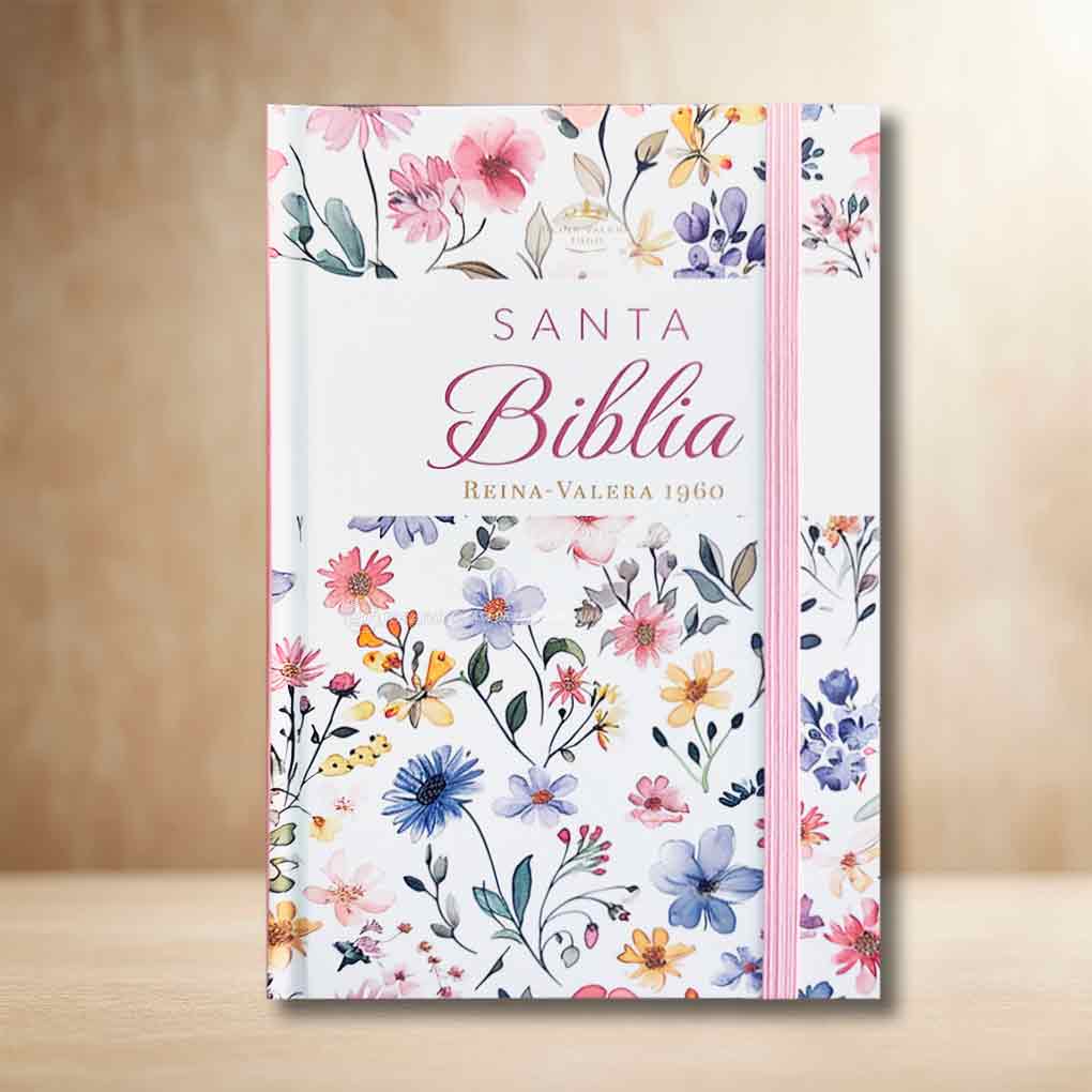 Biblia RVR1960 Personal Letra Grande 12 pts Tapa con Liga Primavera Blanca MB