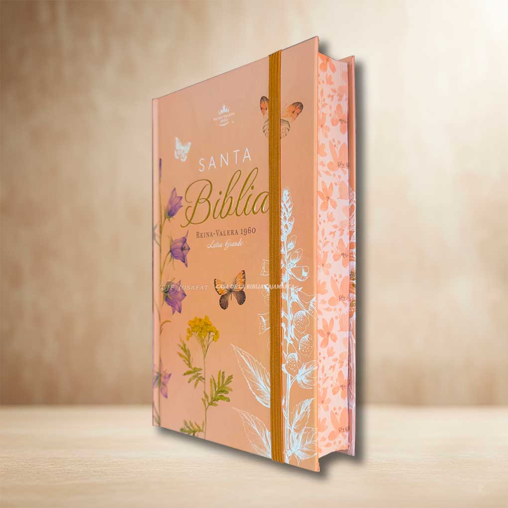 Biblia RVR1960 Personal Letra Grande 12 pts Tapa con Liga Primavera Coral MB