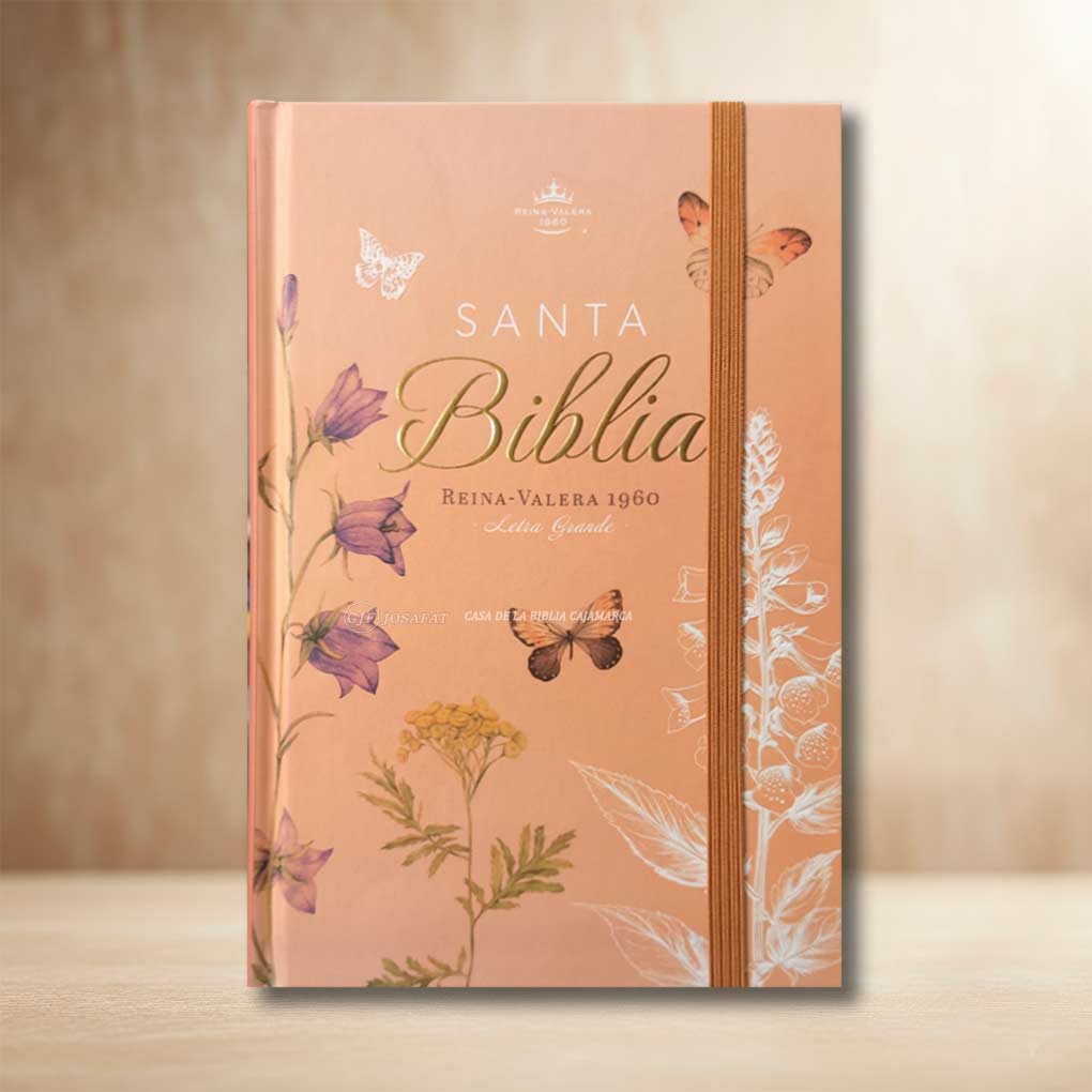 Biblia RVR1960 Personal Letra Grande 12 pts Tapa con Liga Primavera Coral MB