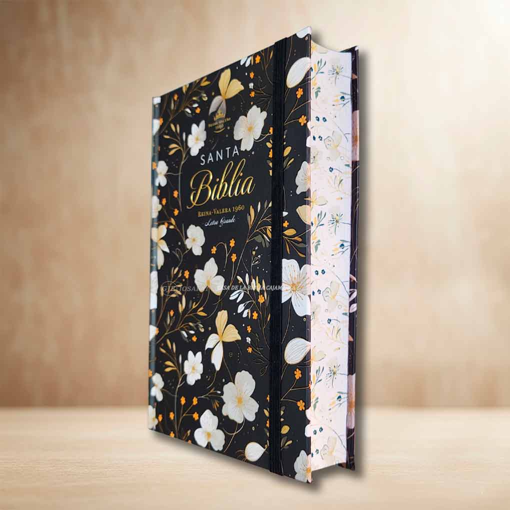 Biblia RVR1960 Personal Letra Grande 12 pts Tapa con Liga Primavera Negro MB