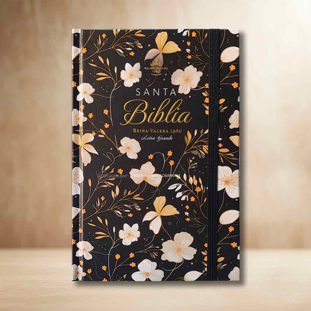 Biblia RVR1960 Personal Letra Grande 12 pts Tapa con Liga Primavera Negro MB