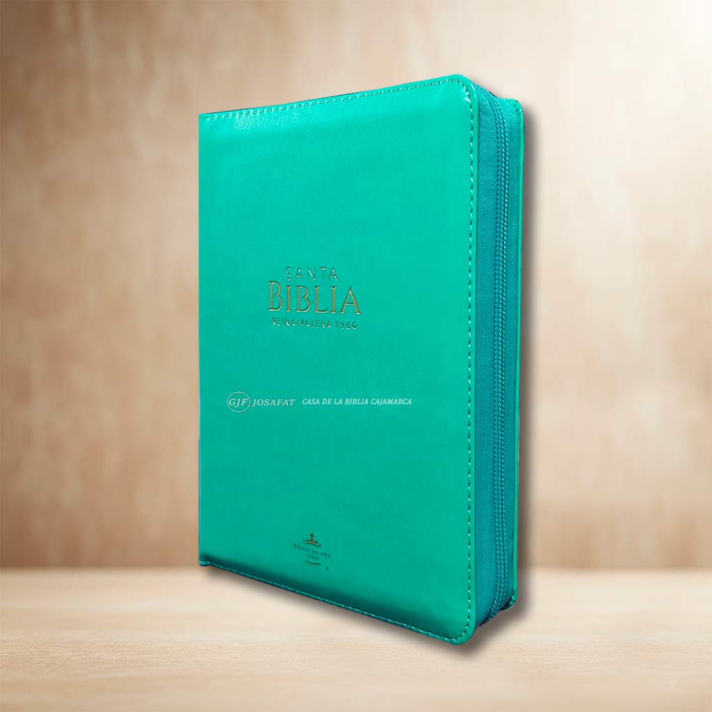 Biblia RVR1960 Manual Letra Grande 11 pts Tapa Simil Piel Cierre MB Turqueza