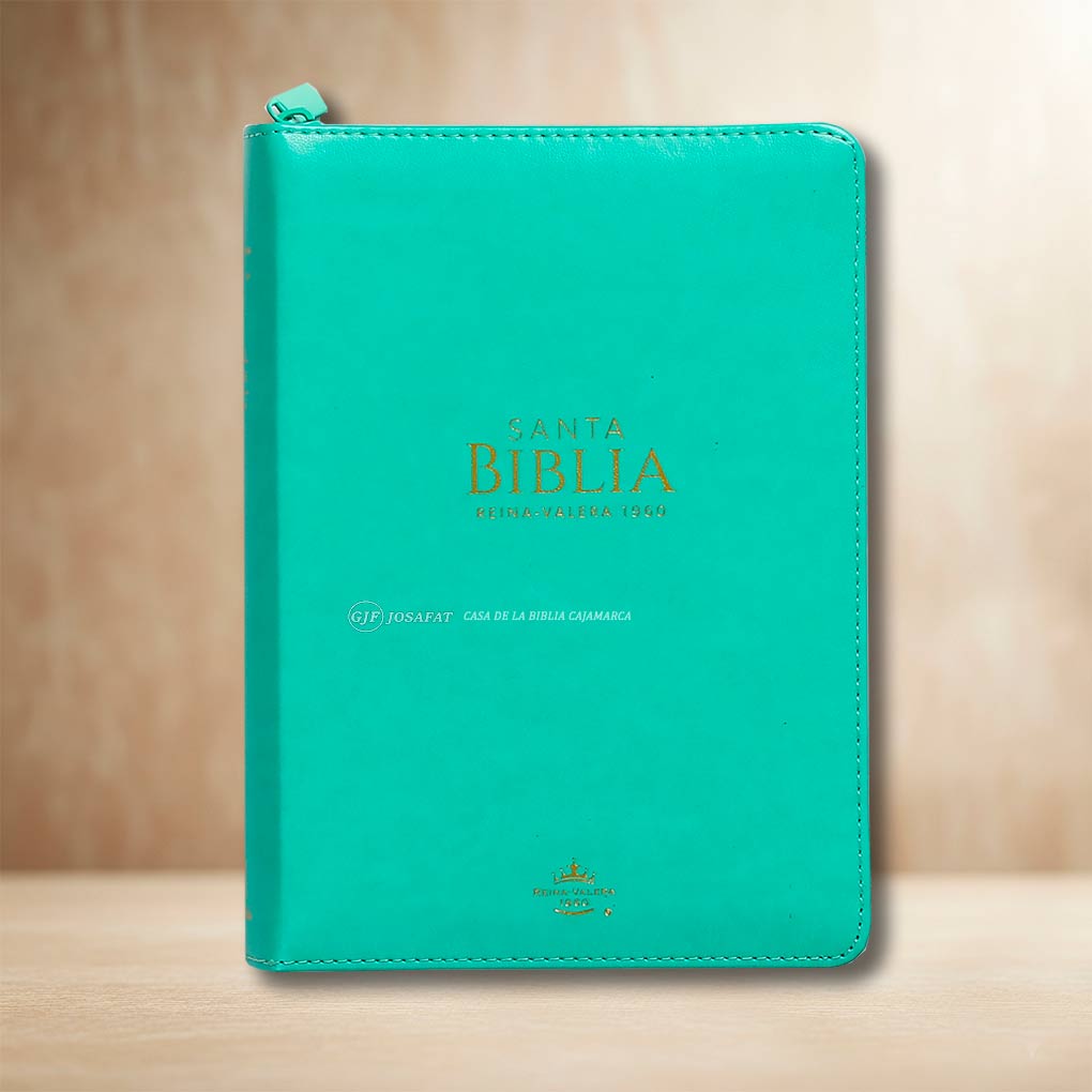 Biblia RVR1960 Manual Letra Grande 11 pts Tapa Simil Piel Cierre MB Turqueza