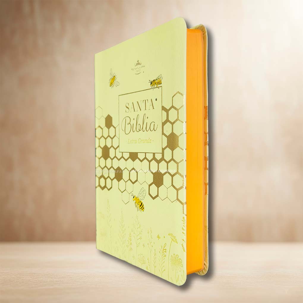 Biblia RVR1960 Personal Letra Grande 11.5 pts Obsequios y Premios MB Amarillo Abejas