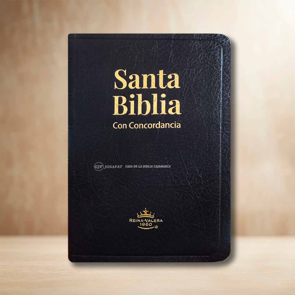 Biblia RVR1960 Manual Tapa Piel Indice Negro