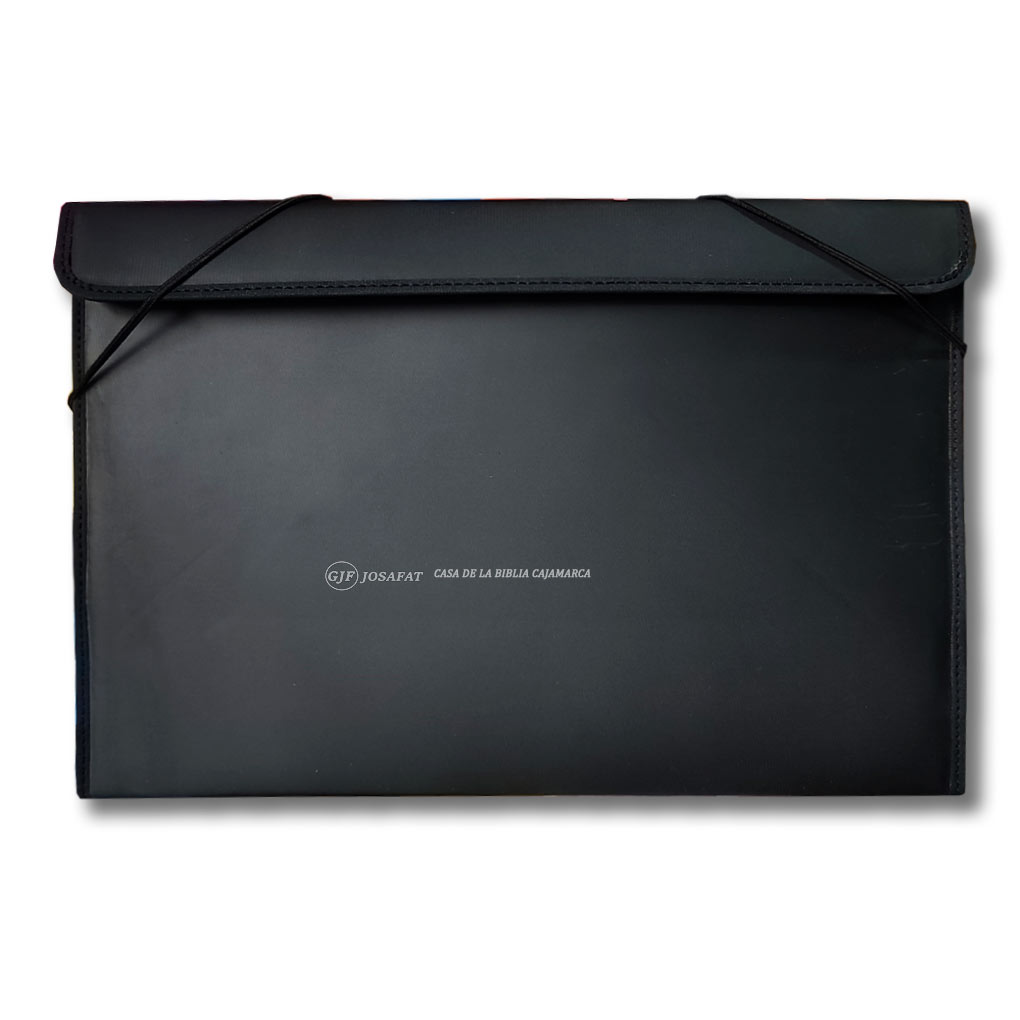 Folder con Liga Oficio Bio Cuero con Tarjetero Negro B1