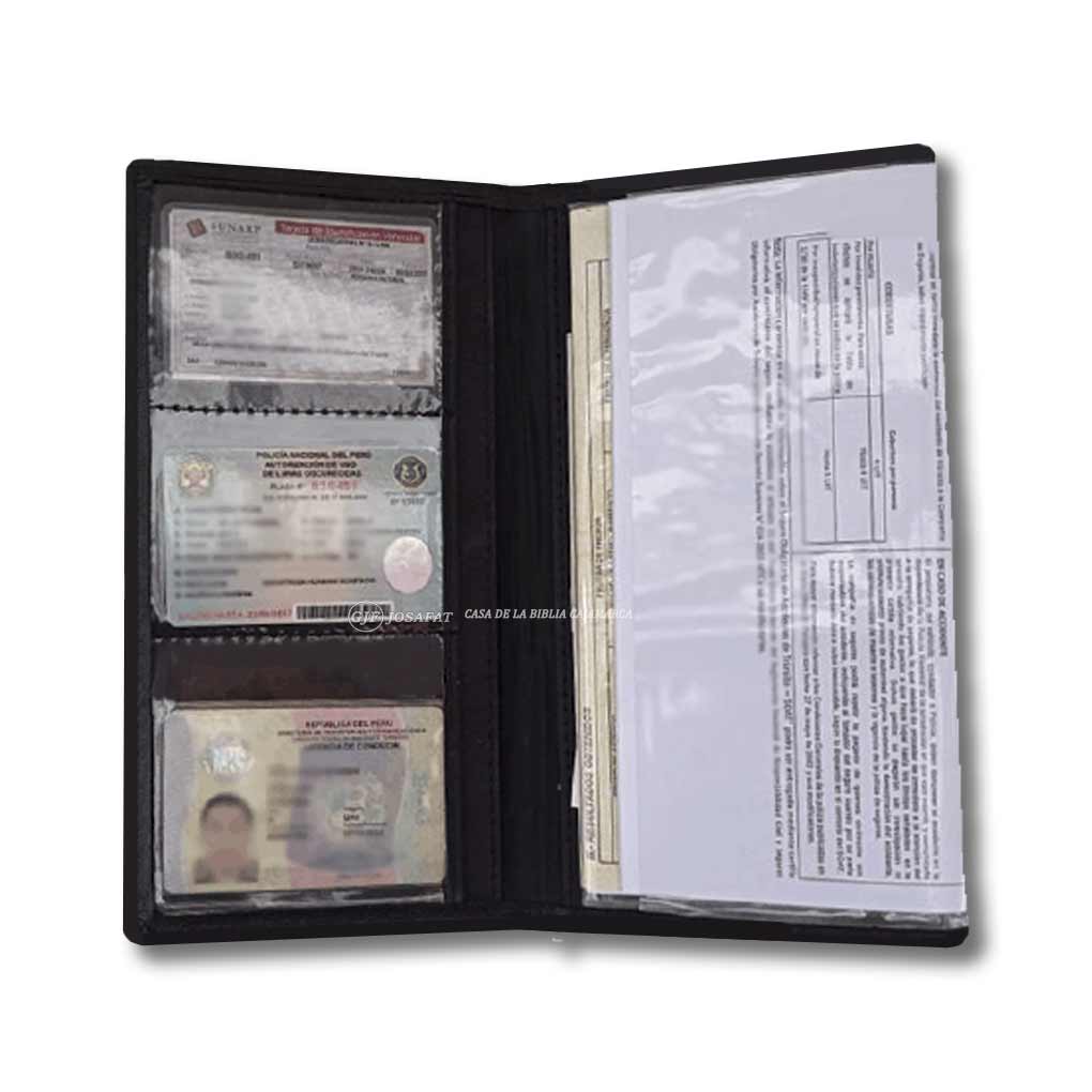 Porta Documentos de Vehículos Bio Cuero Negro HHC