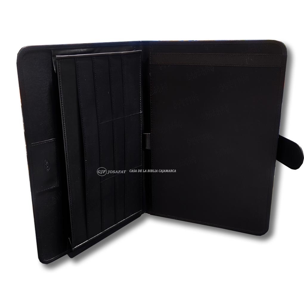 Cartapacio Ejecutivo Bio Cuero Portafolio con Correa Oficio Negro B5
