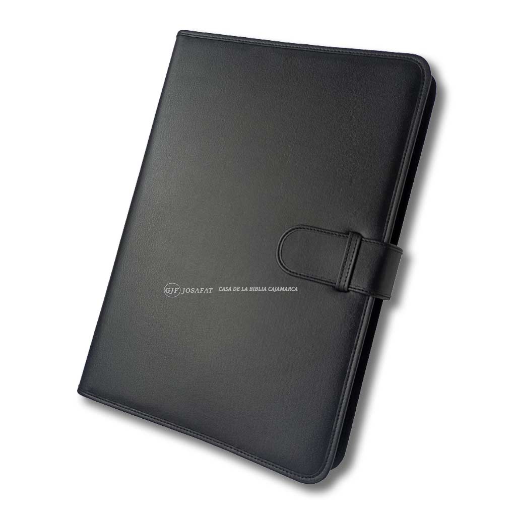 Cartapacio Ejecutivo Bio Cuero Portafolio con Correa Oficio Negro B5